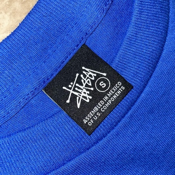 Stussy World Tour Tee T-shirt Royal Blue Size Small - Picture 3 of 4